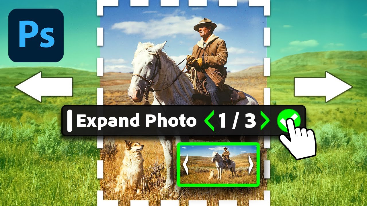 Photoshop CC 2023: как расширить фотографии с помощью ИИ &mdash; НОВАЯ генеративная заливка