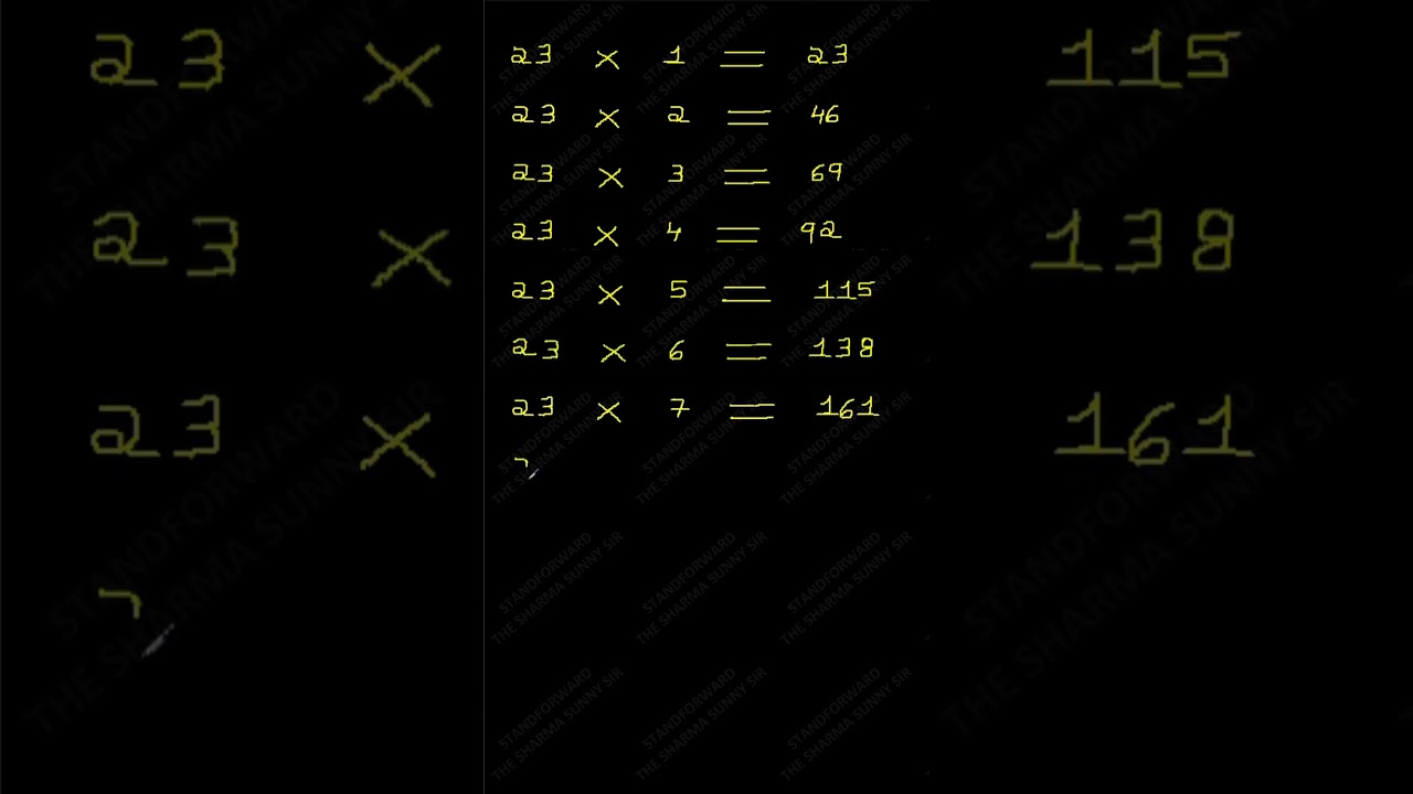 TABLE OF 23