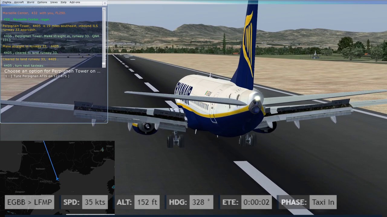Highlight: FSX: Final Approach and Arrival into Perpignan, France (LFMP)