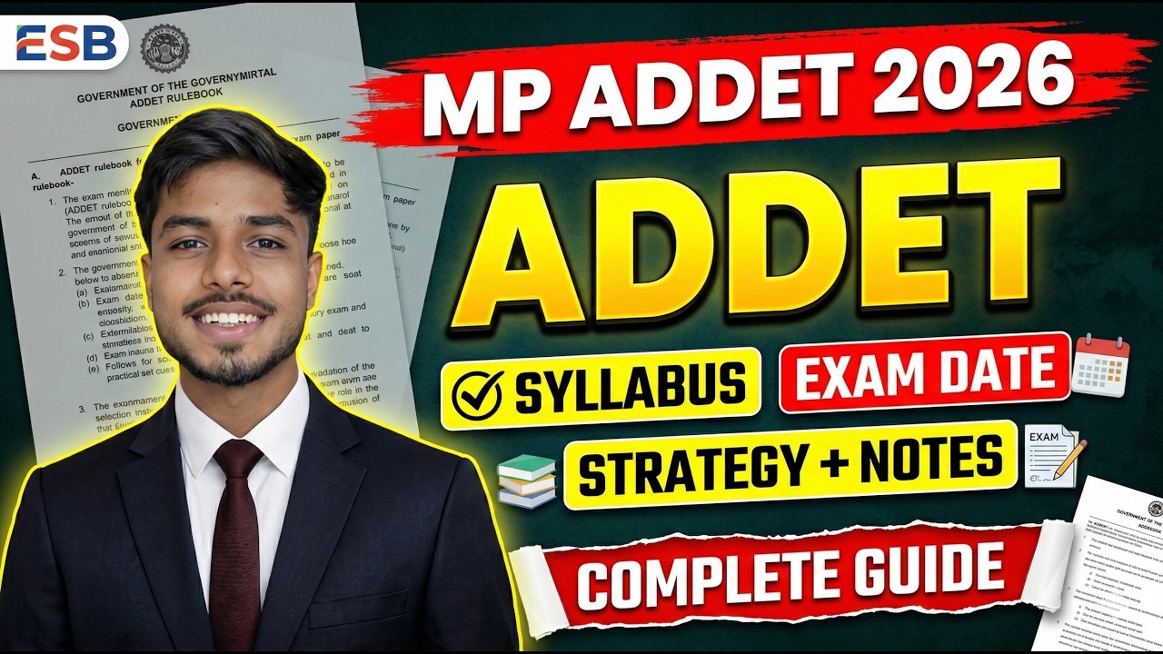 MP ADDET 2026 Complete Guide  | Syllabus, Exam Date, Best Strategy | ADDET Preparation