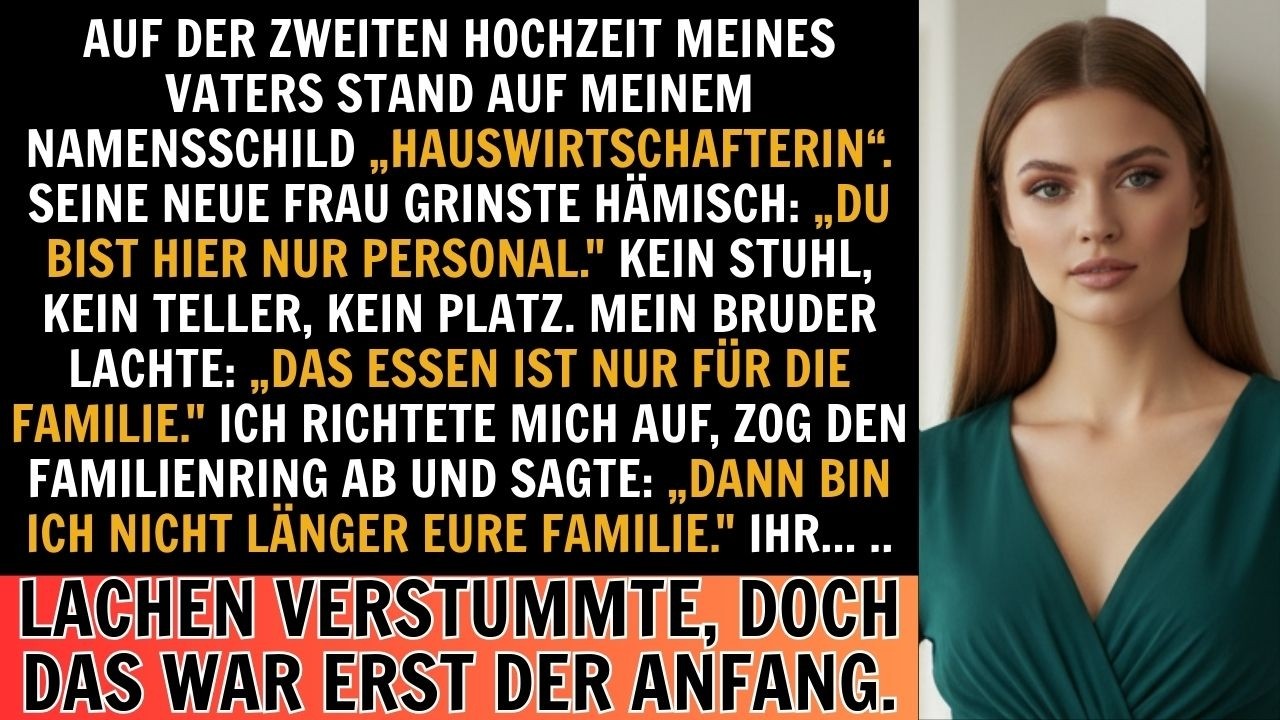 Mein Vater bezeichnete mich auf seiner Hochzeit als ‚Hausmeister‘ obwohl ich 40 % seiner Firma besaß