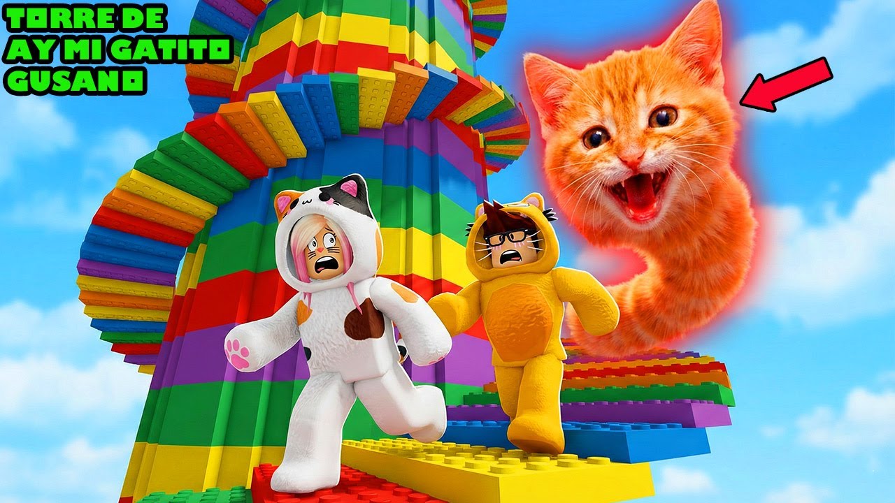 Sam Y Gutti Gatitos Kawaii Suben La Torre Del Gusano De Ay Mi Gatito! Lo Lograremos?!😵😀😸