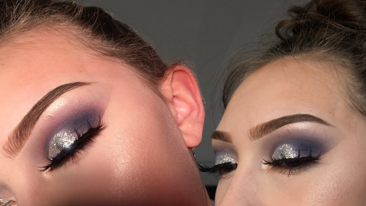 PROM makeup tutorial 2017 | Blue half cut crease & silver glitter