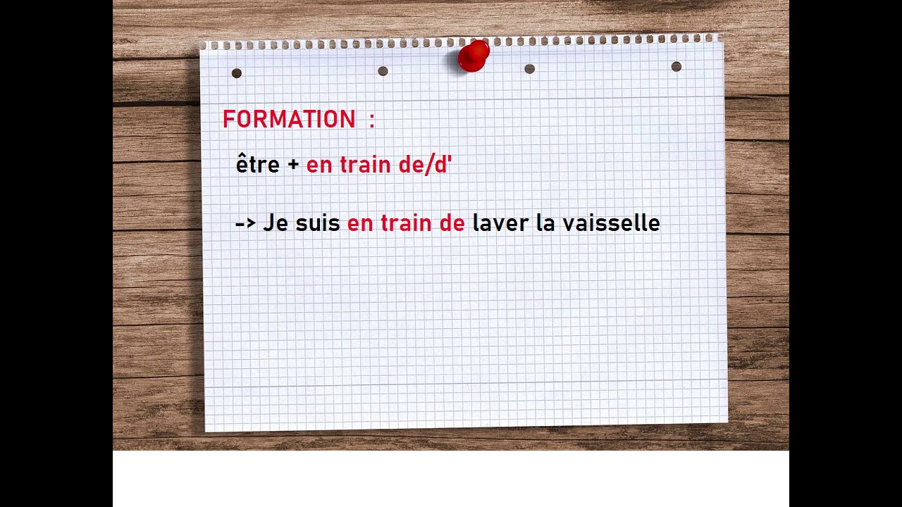 Grammaire - être en train de