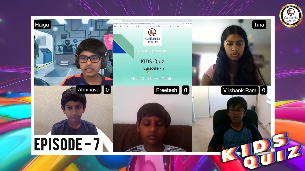 California Tamil TV |  Grand Kids Quiz | Episode 7 | Aug-9-2020