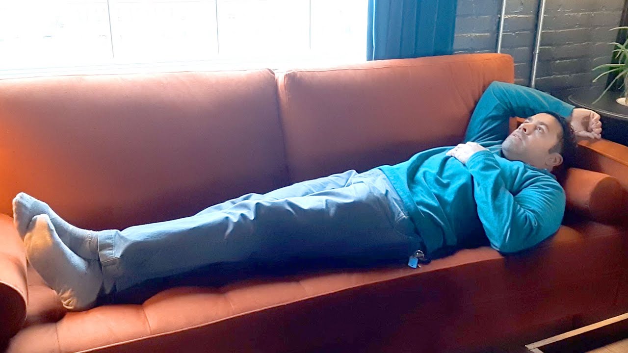 Ashcroft Furniture Co. Orange Tufted Sofa