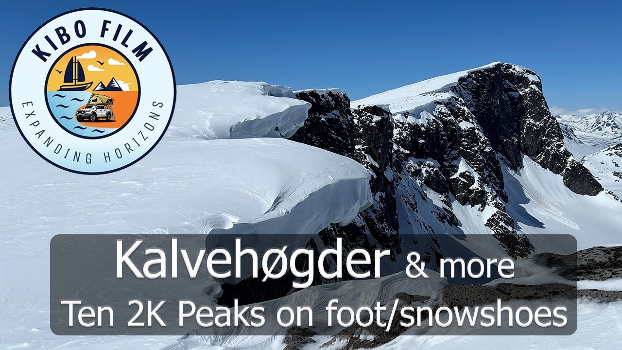 Kalvehøgder & more. Ten 2K peaks on foot/snowshoes in a day