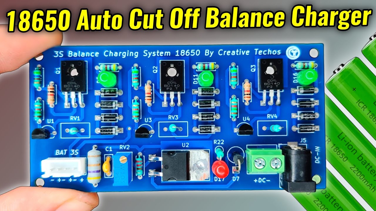 18650 3.7v Auto cut off balance charger 1S 2S 3S Lithium ion battery BMS