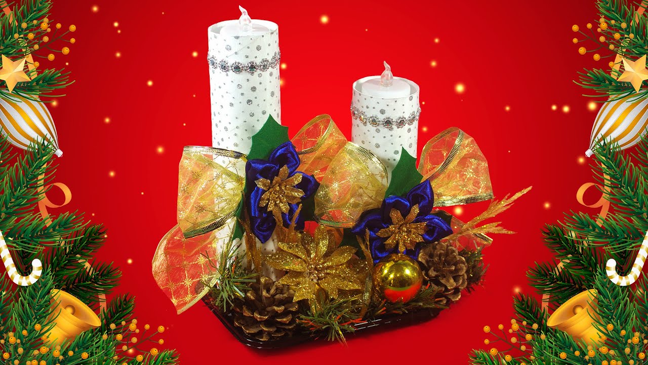 VELAS NAVIDEÑAS CON ROLLOS DE PAPEL | DIY SUPER FACIL | Manualidades, Antojitos y algo Más
