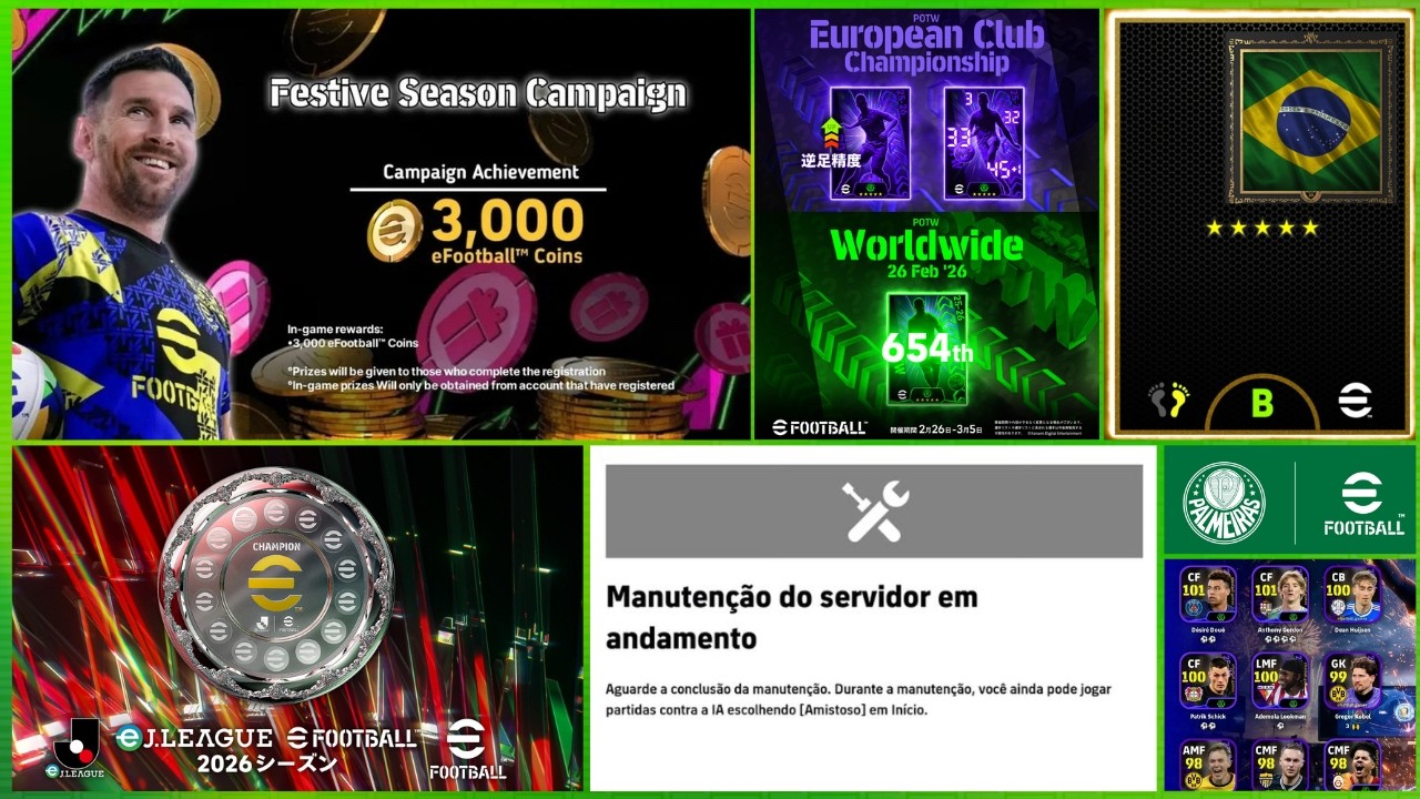 NOVA CAMPANHA CHEGANDO! 🚨 MANUTENÇÃO + NOVOS POTW + PARCERIAS no eFootball 2026
