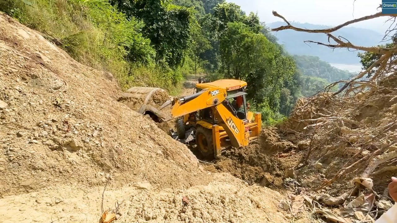Dangerous Landslide | Part  # 2 | Opening Blocked Road | Tough JCB Hilly Work