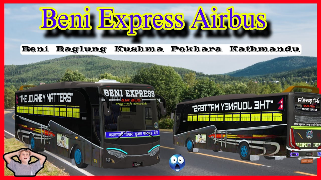 Bussid New nepali skin Beni Express Airbus #bussidnepal  BENI EXPRESS Download Now #viral #trending
