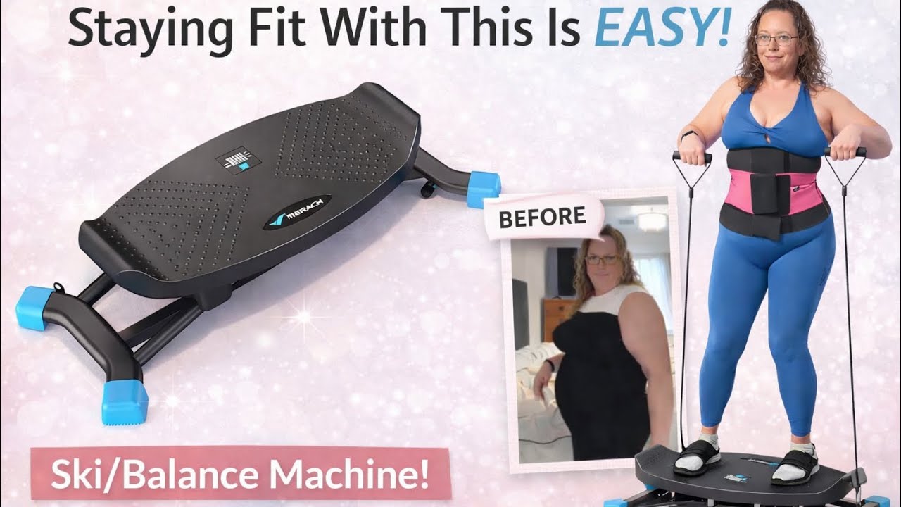 MERACH Balance Board | Rocking Stepper + Resistance Bands Full Body Trainer 