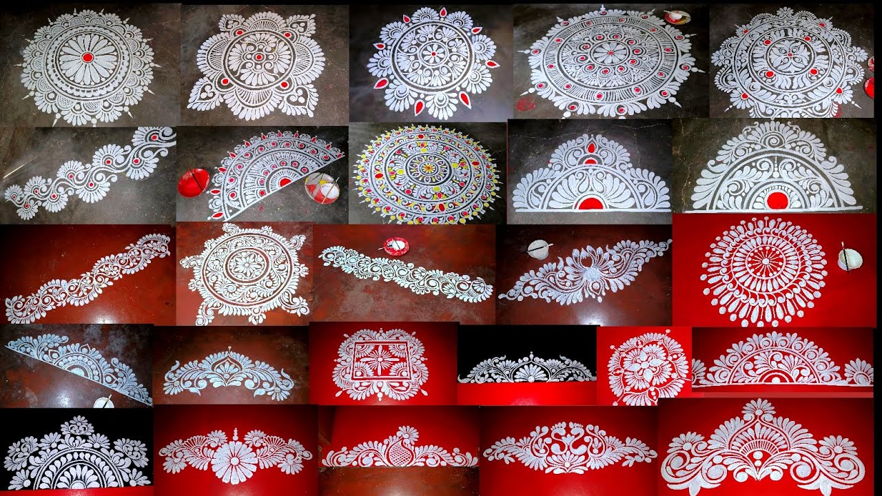 Top 26 new different types alpona designs/beginners alpona design/alpona design photos