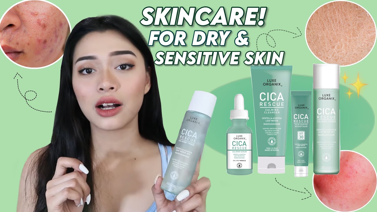 SKINCARE FOR SENSITIVE SKIN??! Ft. CICA RESCUE Luxe Organix Review | Maria Selina