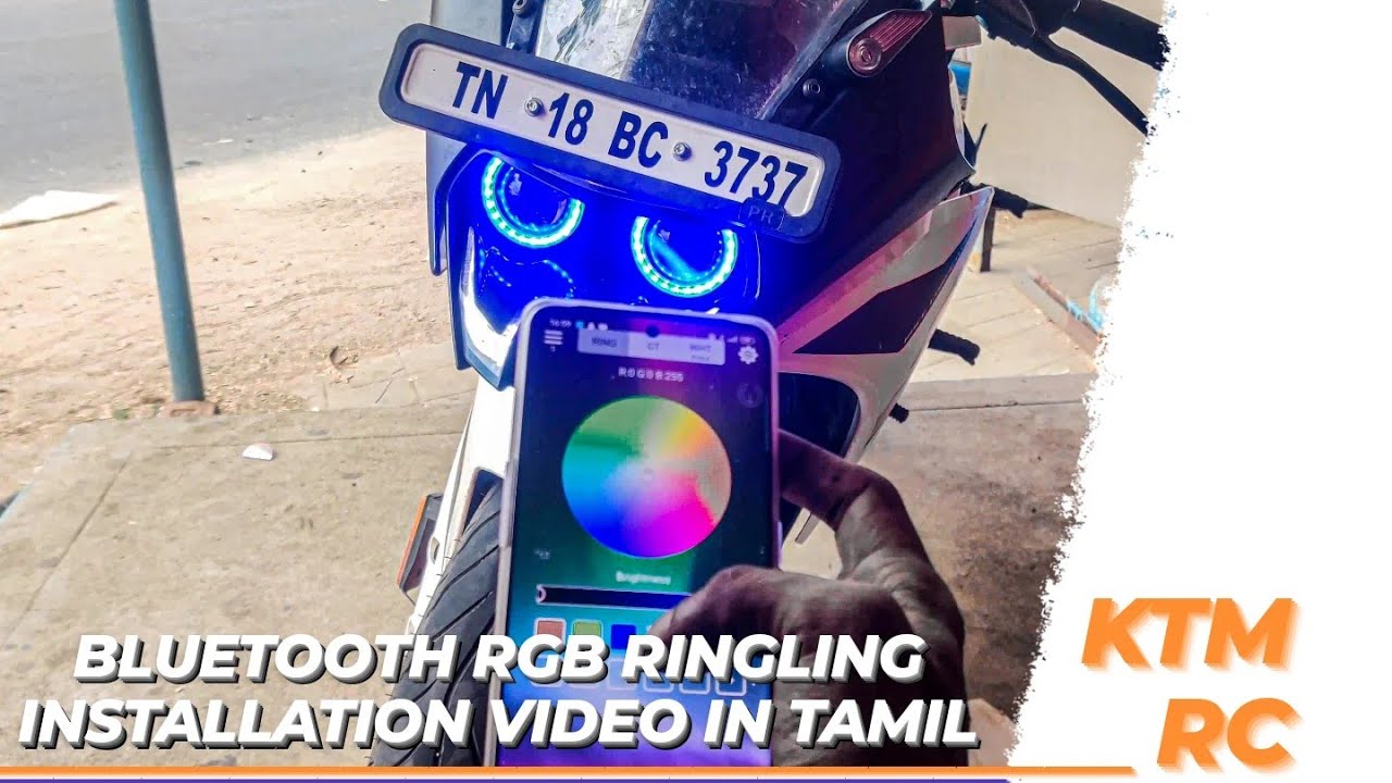 BLUETOOTH RGB RING LIGHT INSTALLATION IN KTM RC | RC200 RINGLING FIXING VIDEO