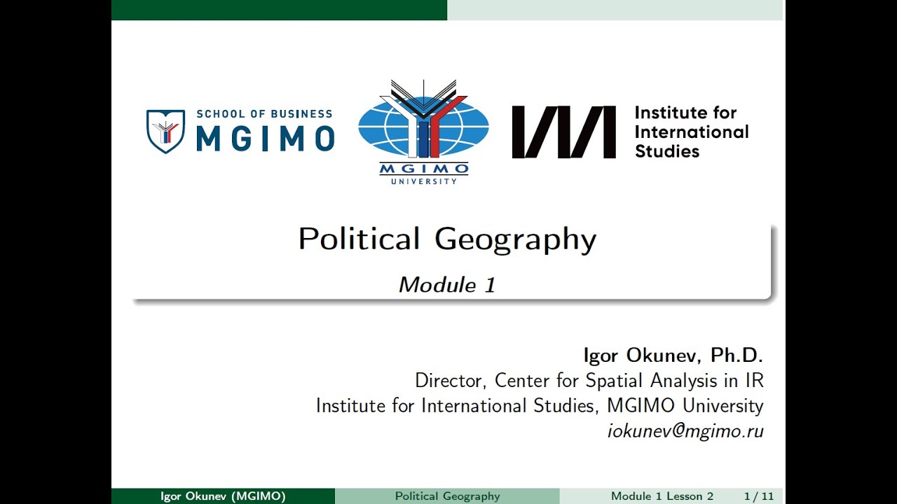 Political Geography, 1.1 Introduction to the Course