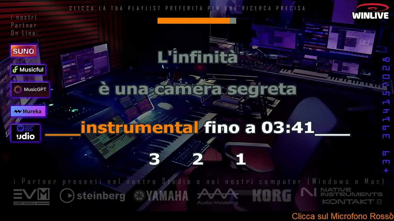 1455 L'infinità KARAOKE (B Renato Malanchini Version) base con cori (3 versioni in descrizione)