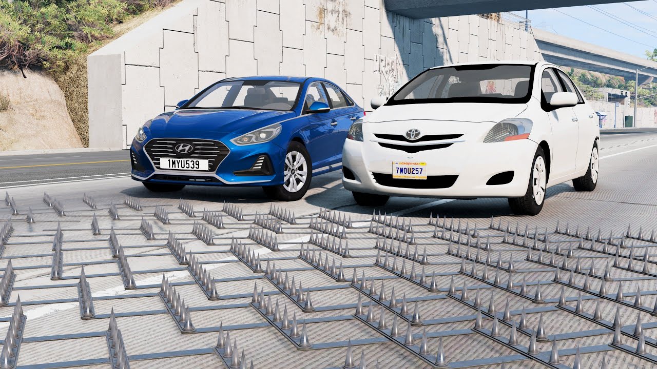 محاكي الحوادث : السيارات ضد الشوك 🚗🚧 31# BeamNG drive