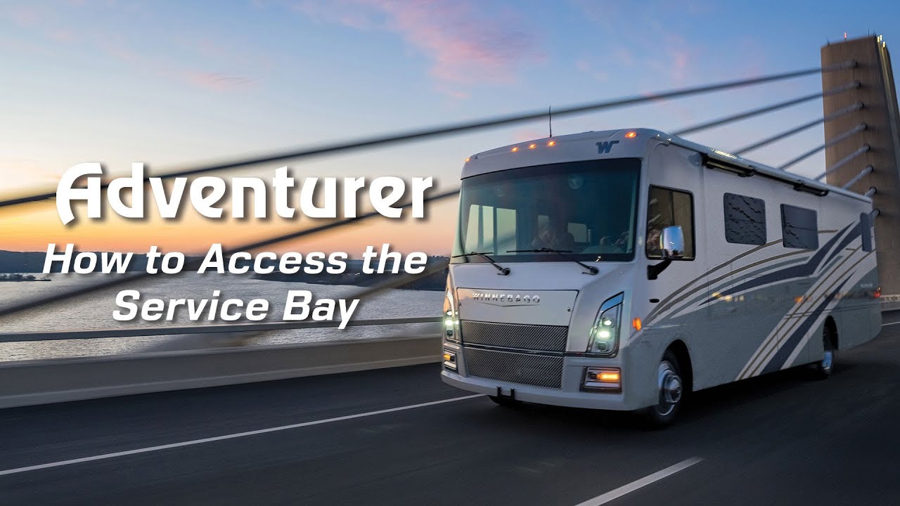 LichtsinnRV.com - How to Access the Service Bay on the Winnebago Adventurer - Class A Gas Motorhome