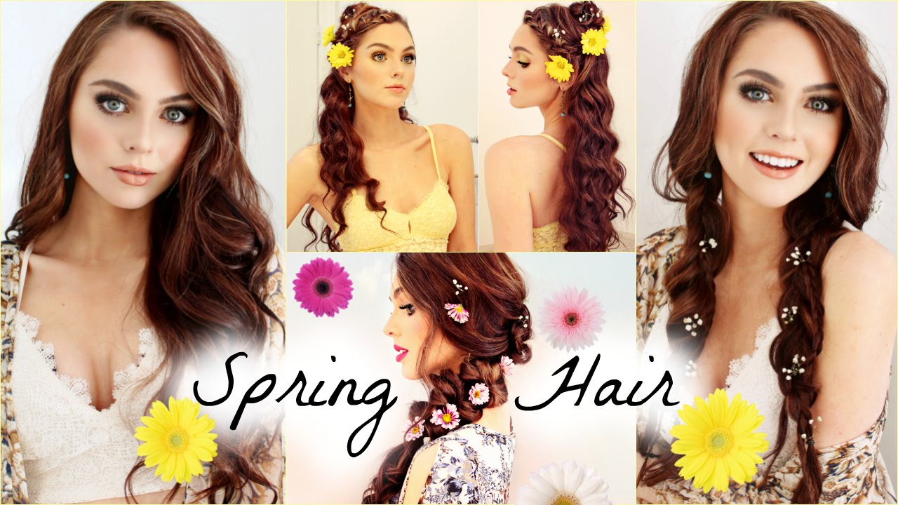 FairyTale Spring Hairstyles! Curls, Braids & Flower Accents | Jackie Wyers