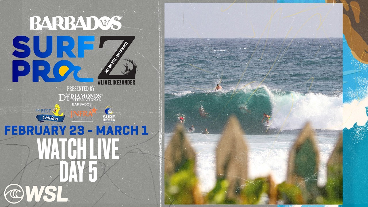 LIVE - BTMI Barbados Surf Pro + Live Like Zander Junior Pro Pres. by Diamonds International - Day 5