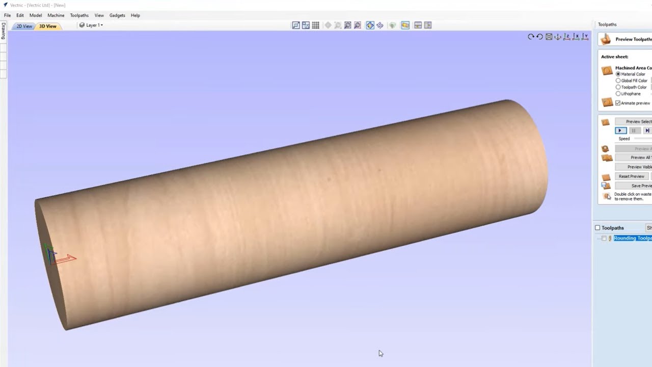 Создание скруглённой траектории инструмента | Учебные пособия Vectric V11