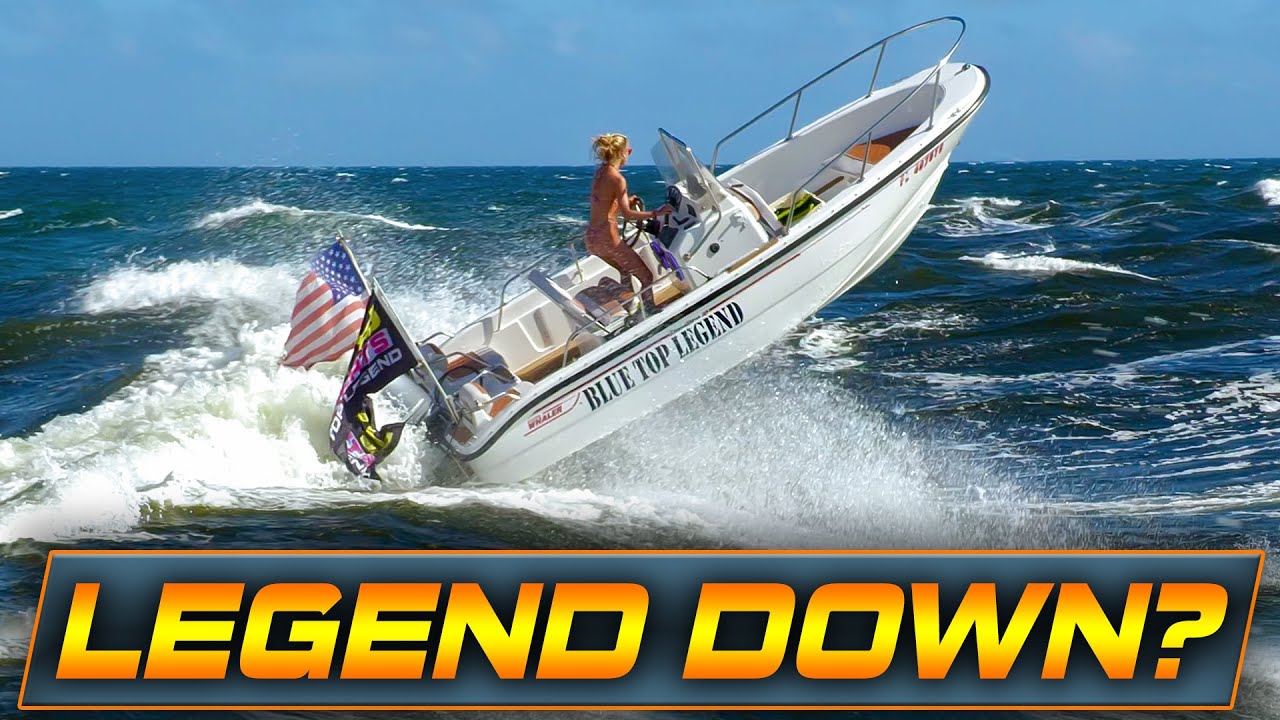 BLUE TOP LEGEND HAS ENGINE FAIL IN HUGE WAVES AT BOCA INLET !! | HAULOVER BOATS | WAVY BOATS