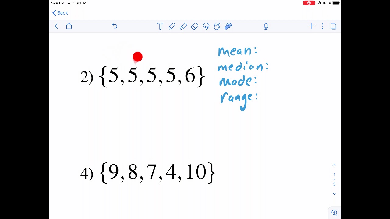Math-Drills: mean, median, mode, and range
