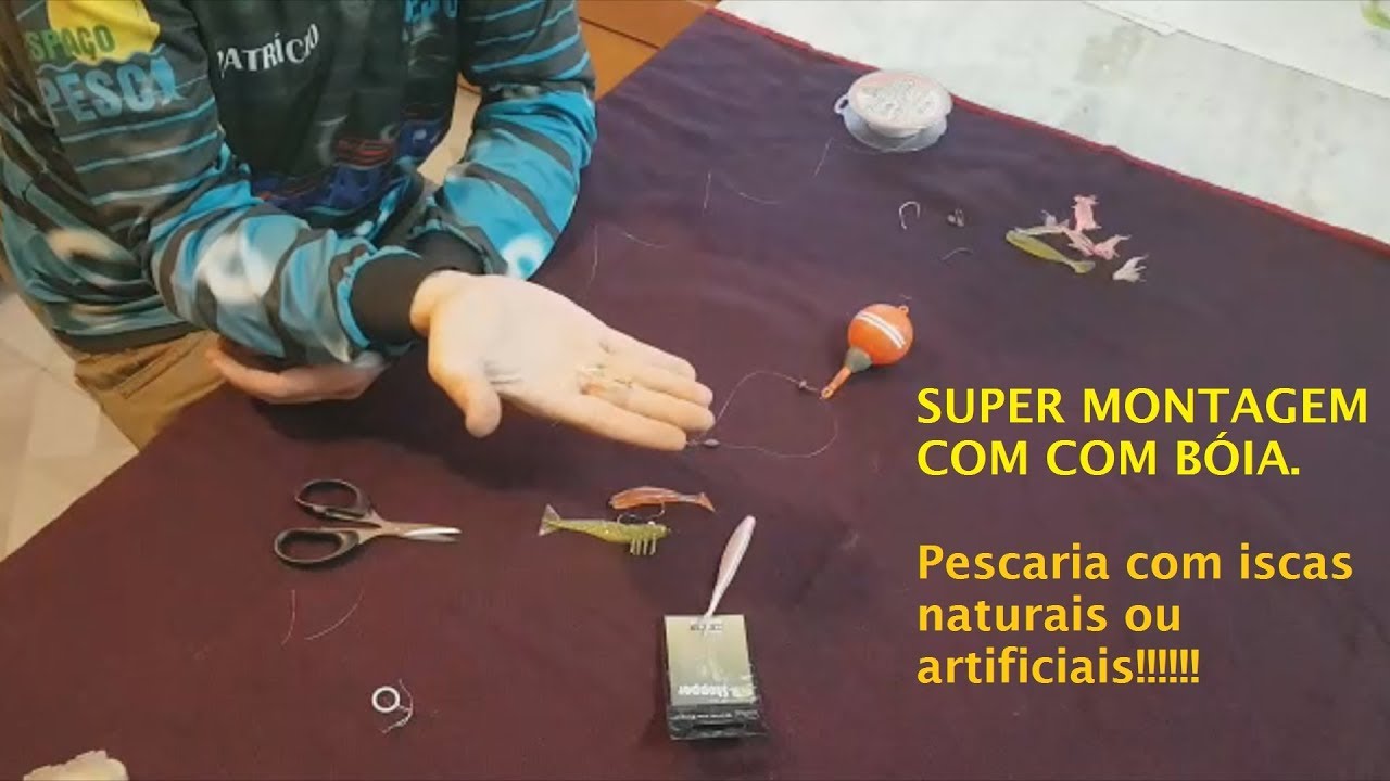 SUPER MONTAGEM COM BOIA PARA PESCARIA - ISCA NATURAL OU ARTIFICIAL