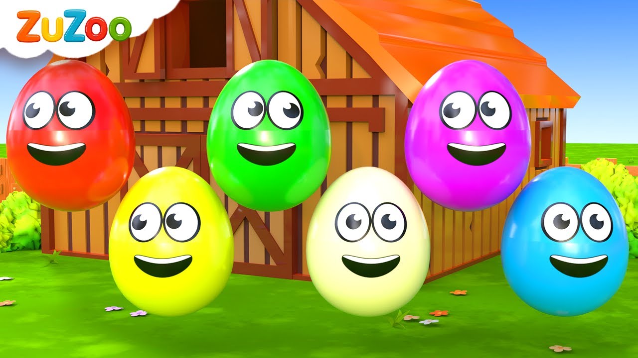 Aprenda Cores e N&uacute;meros | Ovos Coloridos na Fazenda | ZuZoo em Portugu&ecirc;s &ndash; Can&ccedil;&otilde;es Infantis M&uacute;sicas