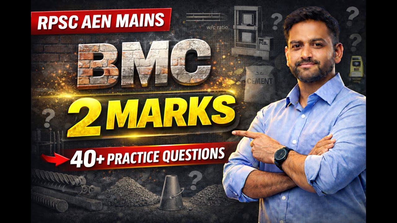 RPSC AEN MAINS | BMC| 2 Marks Most Important 40+ Question