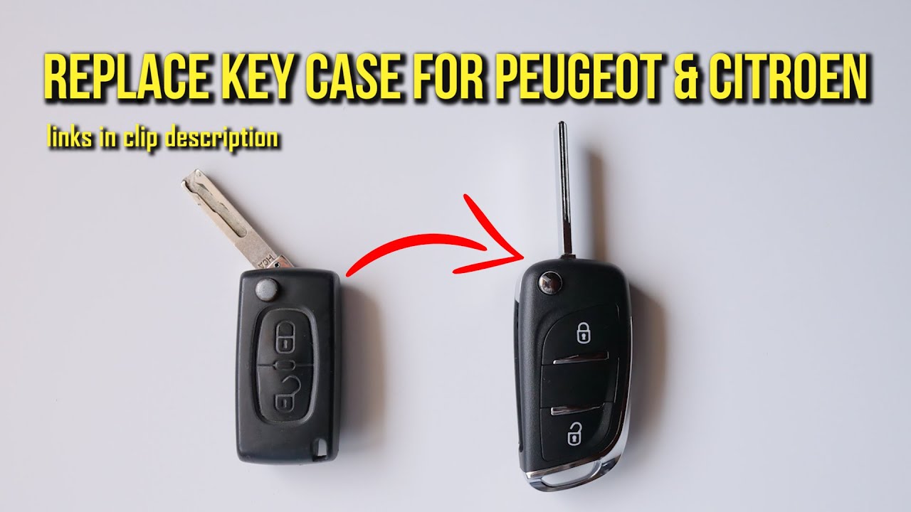 Replace Key Case For Peugeot 207, 307, 308, 407, & Citroen C2, C3, C4, C5, model CE0536
