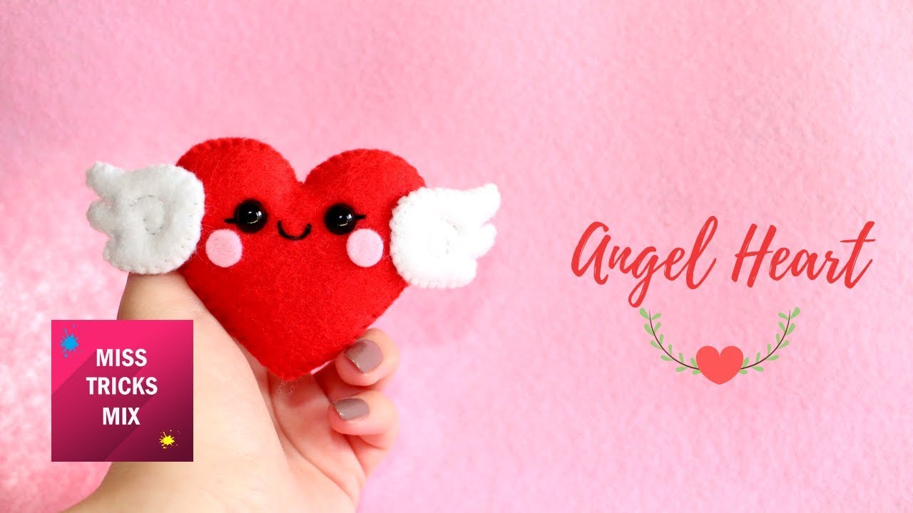 Cute Angel Heart Felt DIY Tutorial | #5 Valentine Kawaii.