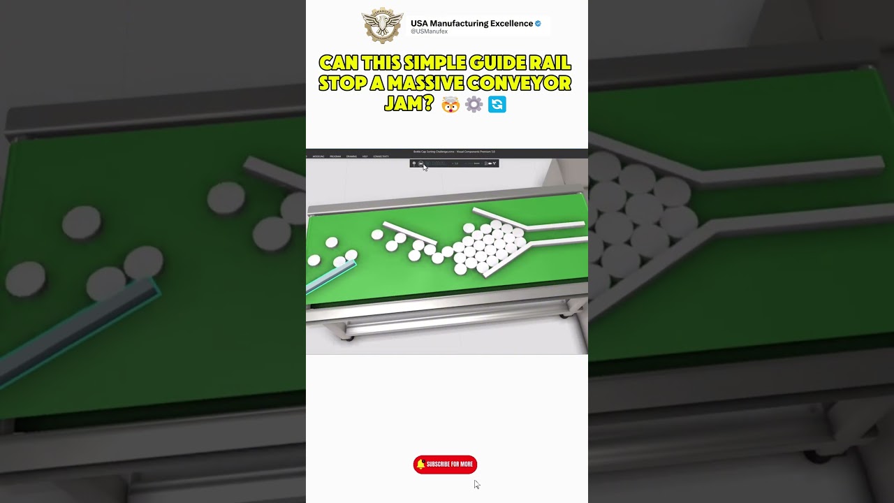 Can This Simple Guide Rail Stop a Massive Conveyor Jam? 🤯⚙️🔄 #USManufex #Shorts #Tech