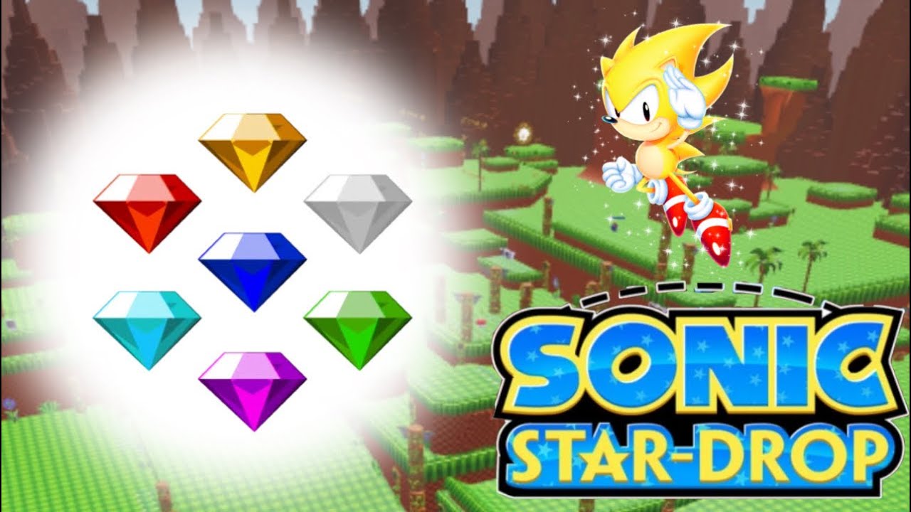 Find all the chaos emeralds in ( Sonic star-drop )