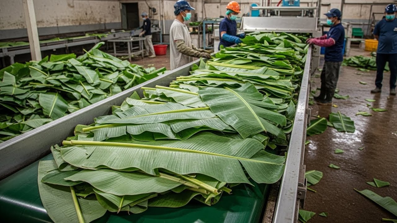 Inside the Largest High-Tech Banana Leaf Processing Factory You’ve Never Seen Before