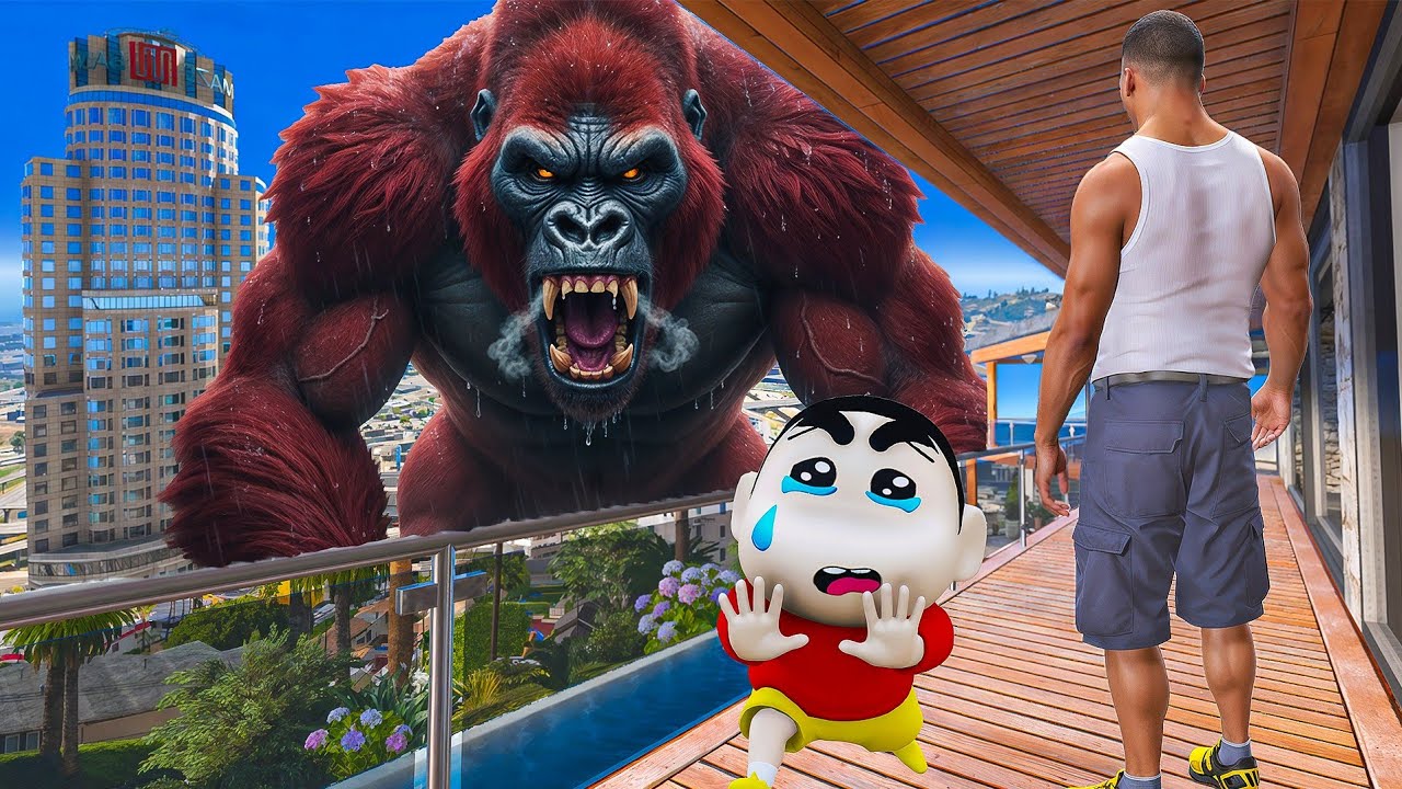 GTA 5 : Franklin Shinchan নিজের শহরকে বাঁচাতে পারবে King Kong Gorilla থেকে 😱 | GTA 5 Bangla Gameplay