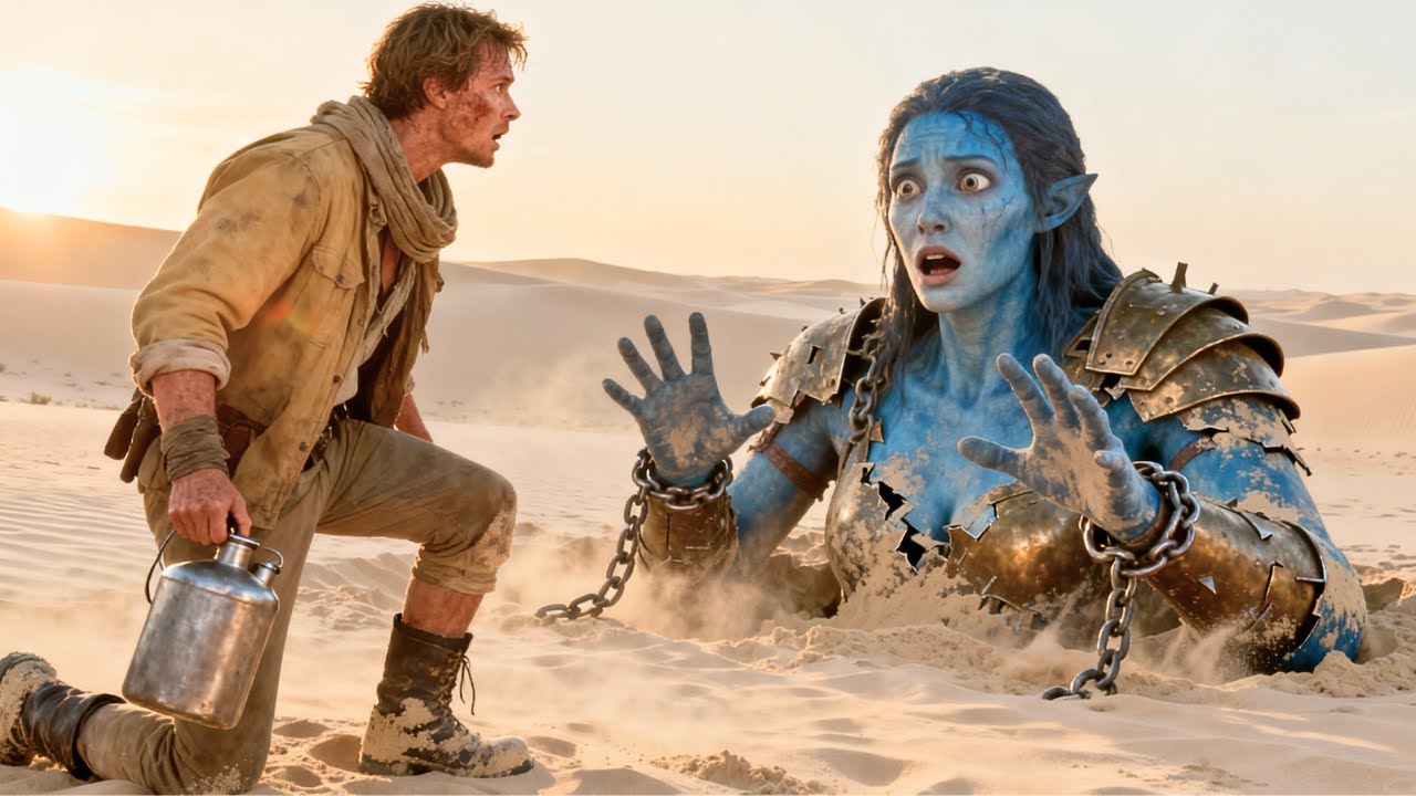 He Found a Half-Buried Giantess in the Desert—She Hissed: Don’t Come Closer. Your Scent Means Death.