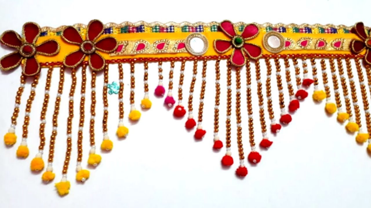 How to make Door Hanging/toran/Bandhanwar at home|Door Hanging/toran making idea