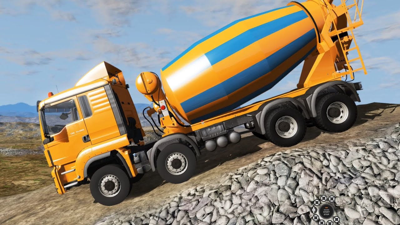 BeamNG Drive - 8x8 MAN TGS Concrete Truck on the Area 54 Map Part 1