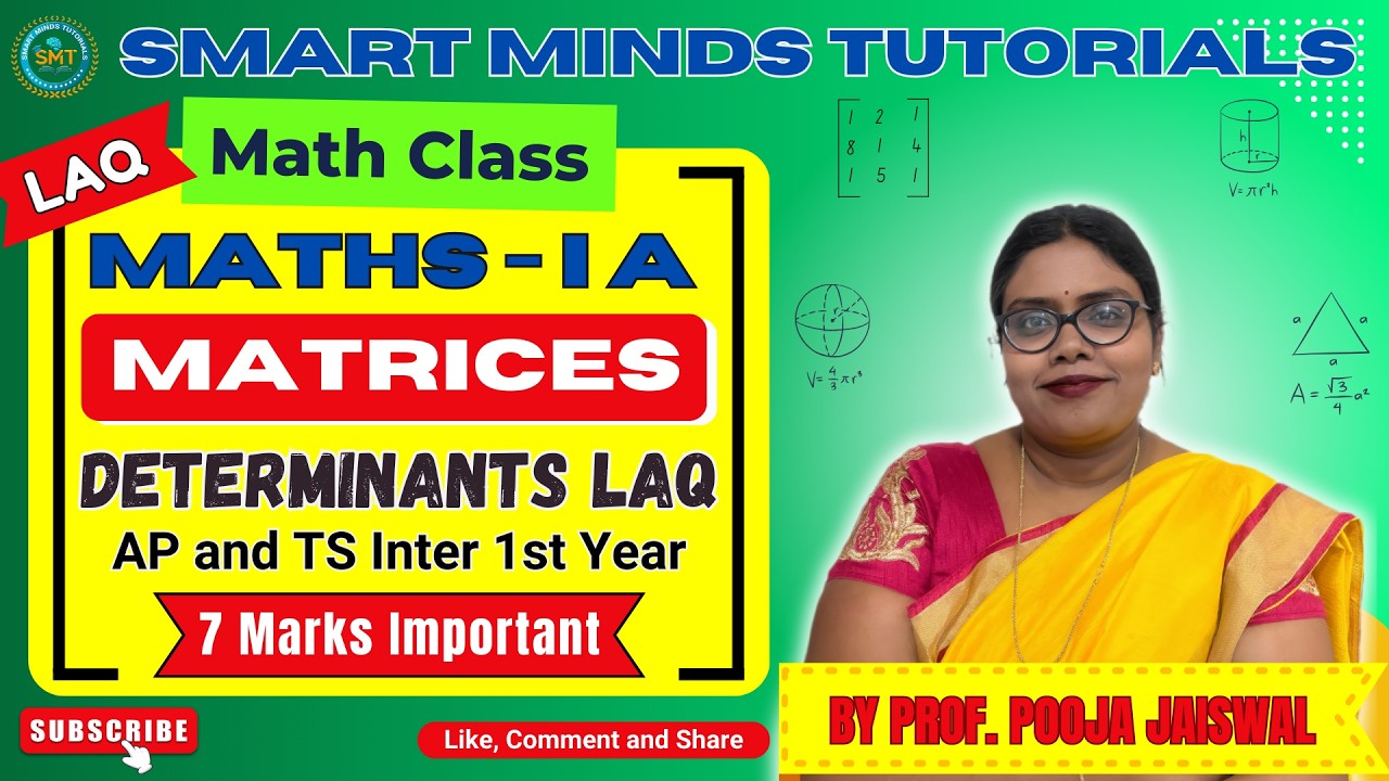 Maths I A | Matrices & Determinants | Important LAQs | 7 Marks Questions 📘🔥