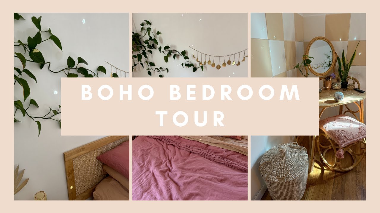 Small Boho Bedroom Tour || Maximizing a small space, plant styling, storage  + decor ideas!