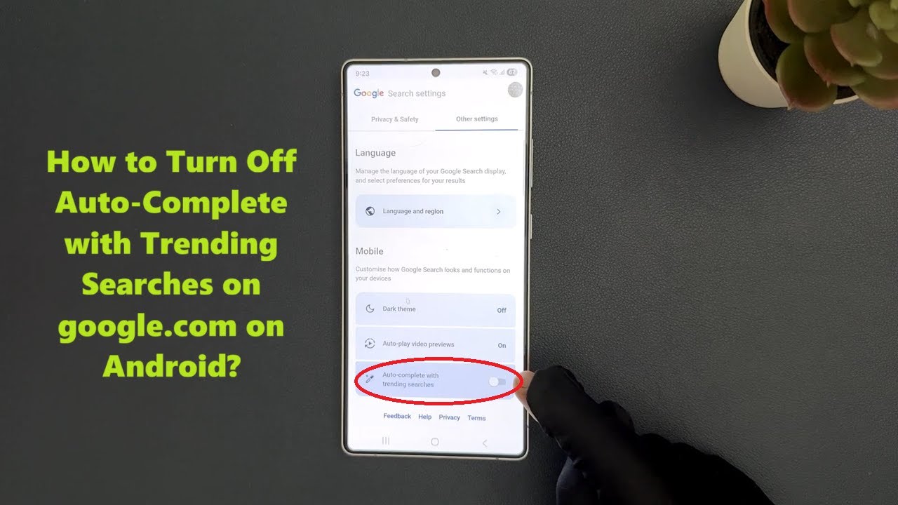How to Turn Off Auto-Complete with Trending Searches on google.com on Android (2025)?