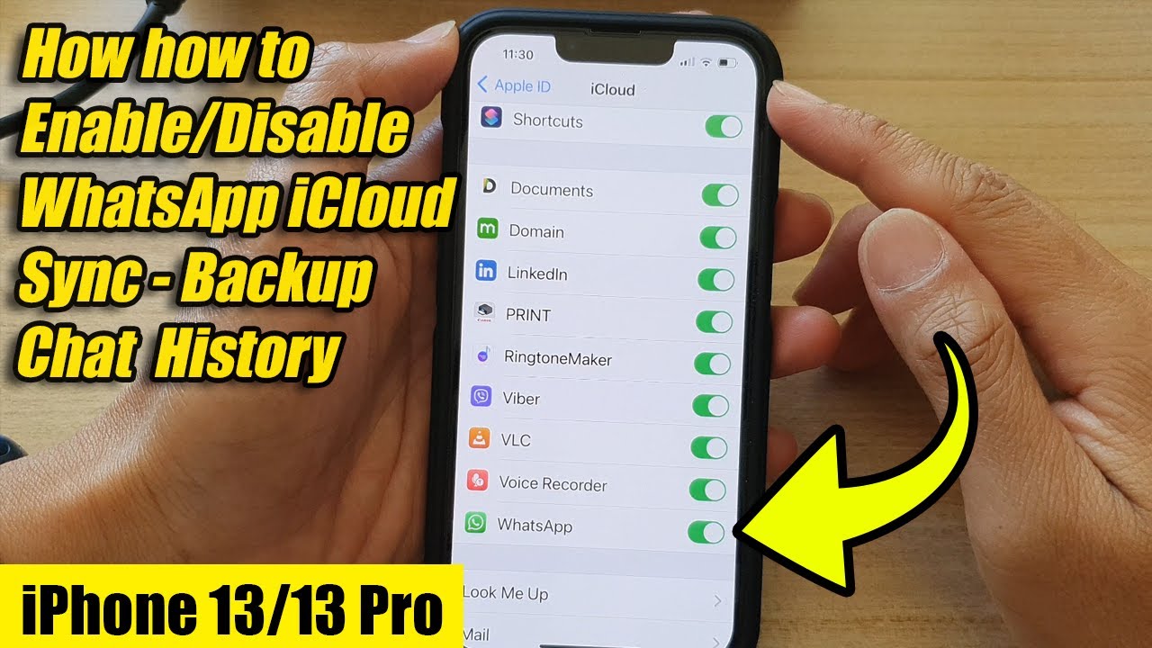 iPhone 13/13 Pro: How to Enable/Disable WhatsApp iCloud Sync To Backup Chat History