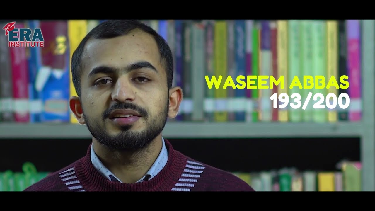 Waseem Abbas got 193/200 marks  | Topper in NMDCAT 2020 | High Achiever ERAlight