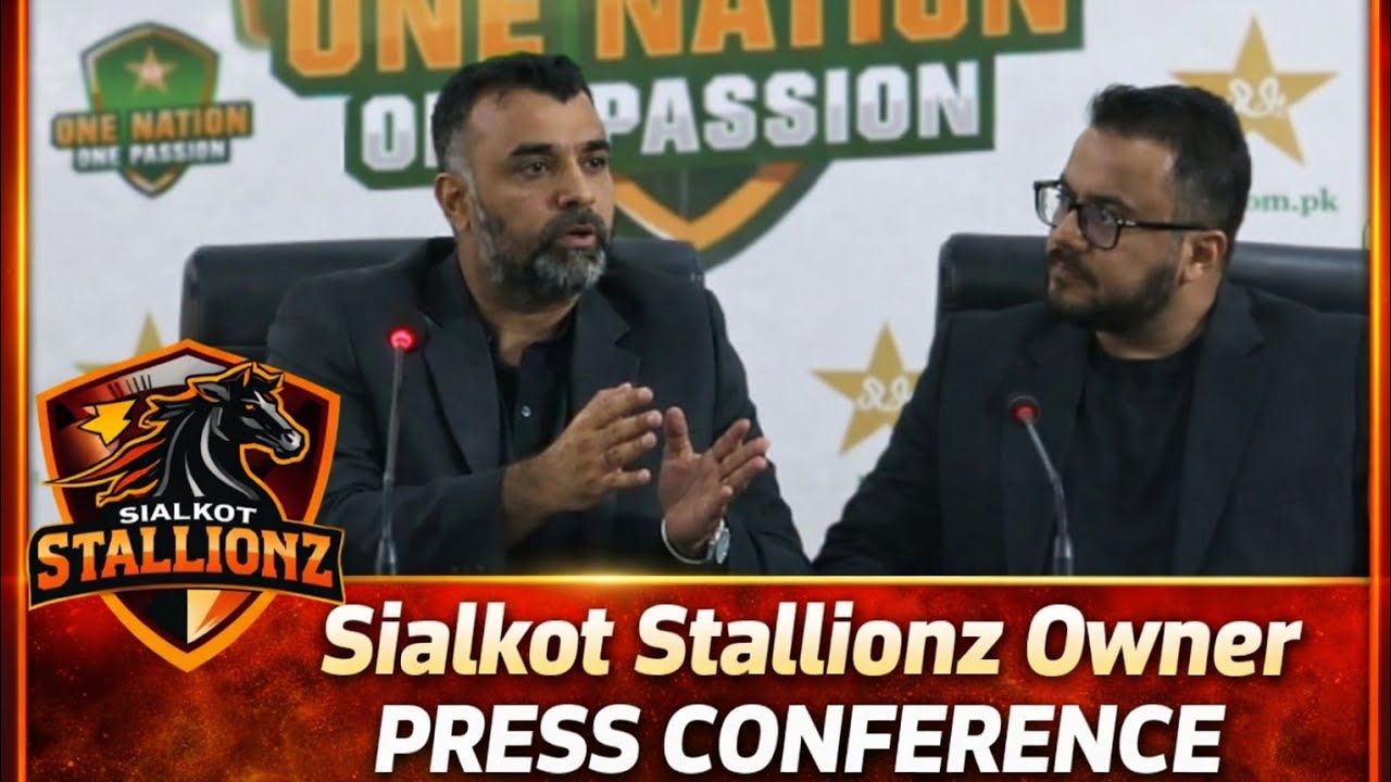Sialkot Stallionz Owner Hamza Majeed Powerful Press Conference at Gaddafi Cricket Stadium 🎤🔥