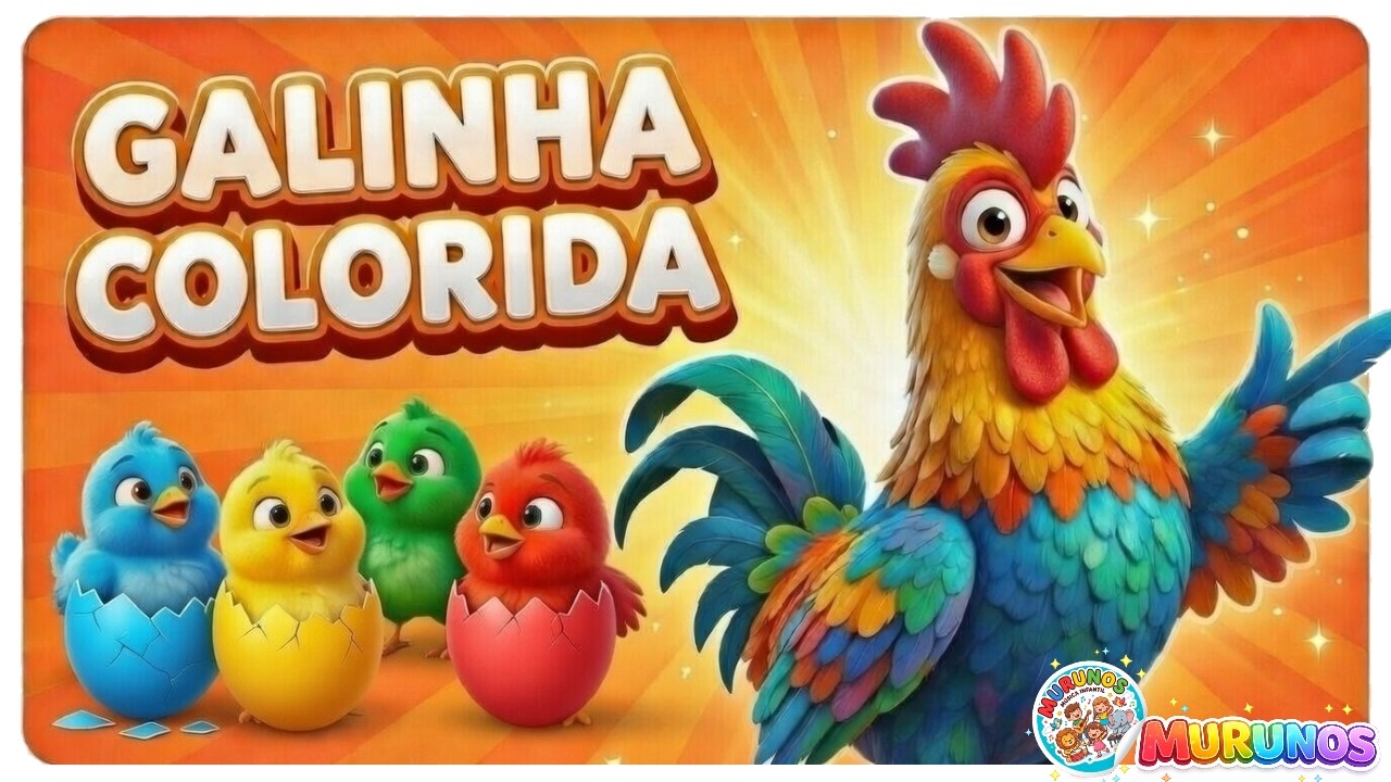 Os pintinhos coloridos da Galinha colorida do Seu Lobato 🐔 | Música Infantil Animada - (Murunos)