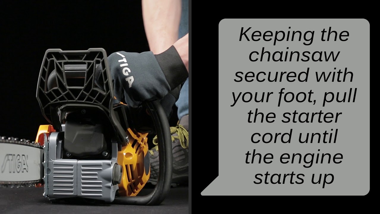 Stiga Petrol chainsaws How to start the chainsaw