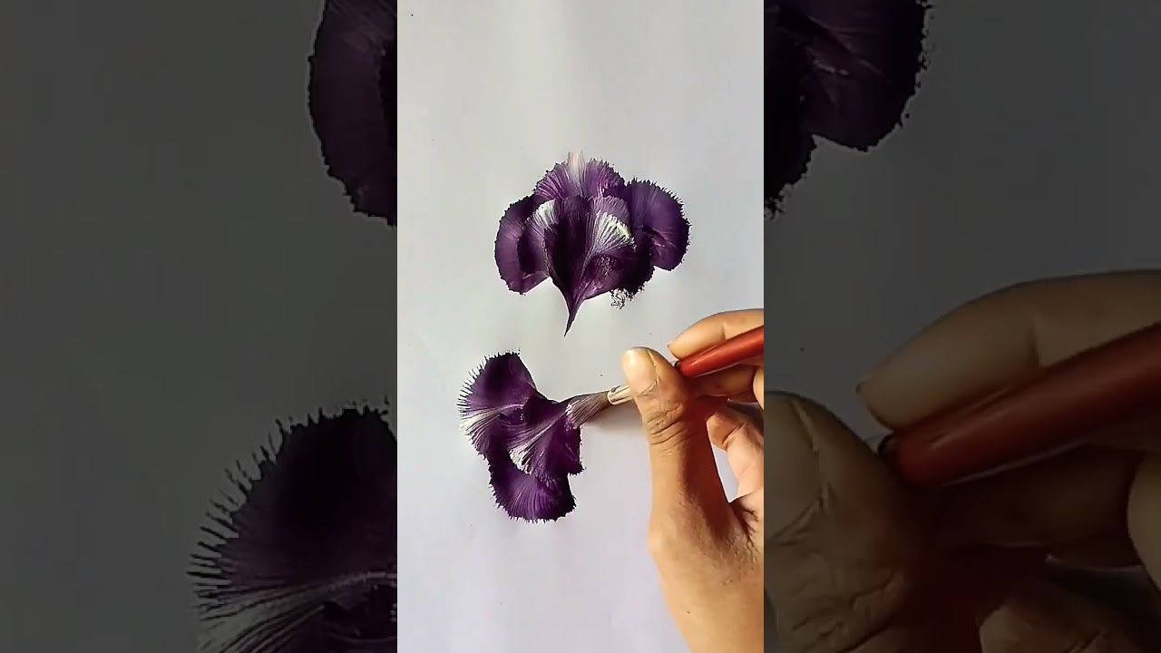 Satisfying dark purple flower art 😱💜/Subscribe for more 🙏#art#satisfying#shorts